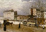 Jean Francois Raffaelli Canvas Paintings - Place Blanche Boulevard Clichy